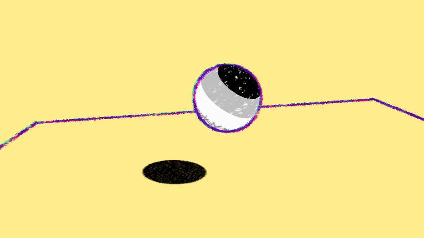 The same sphere and plane but now rendered using OMORI's outlines.