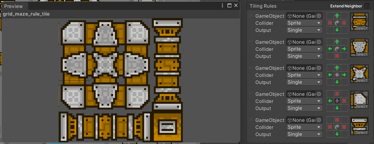 Preview showing every possible tile placement and the tiling rules for them.